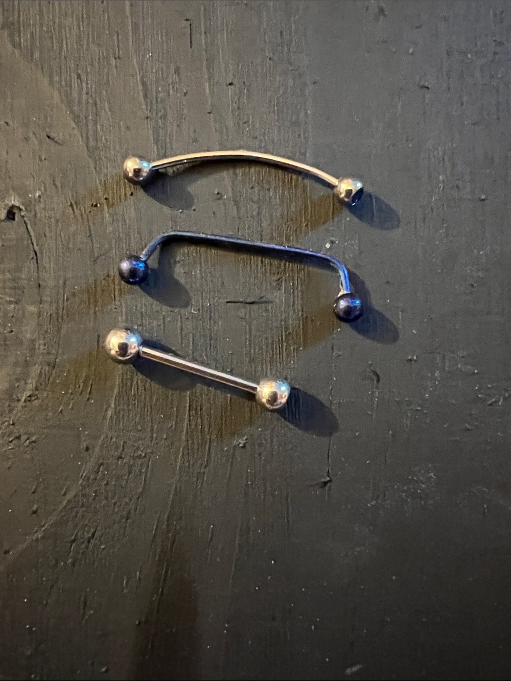 Sterling-Look Curved Barbell Jewelry Set in Silver Tone